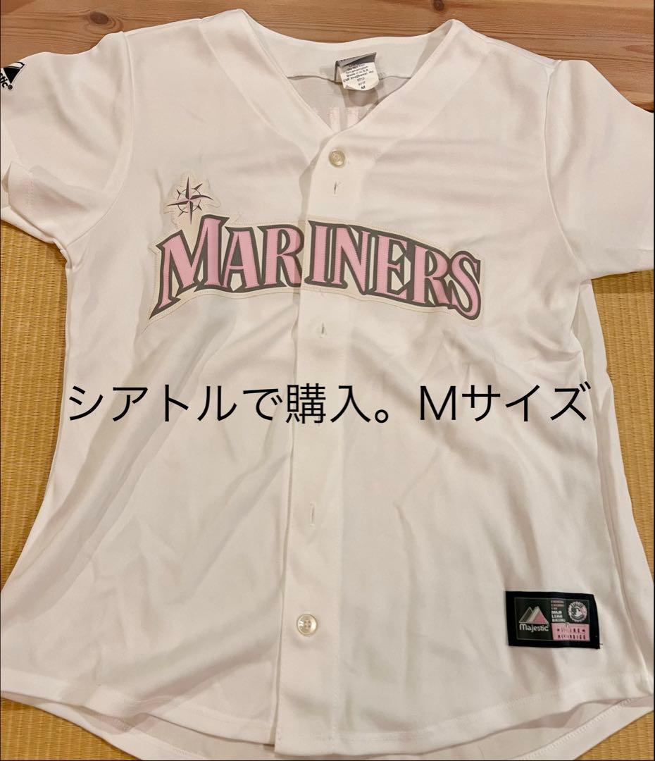 マジェスティック　シアトルマリナーズ　イチロー　野球ユニホーム　レディースピンク