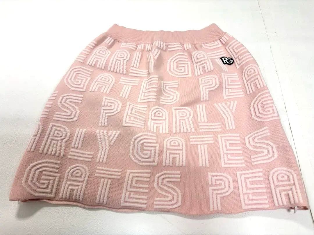 【美品】パーリーゲイツ セットアップ ニット スカート ピンク ロゴ 0 S