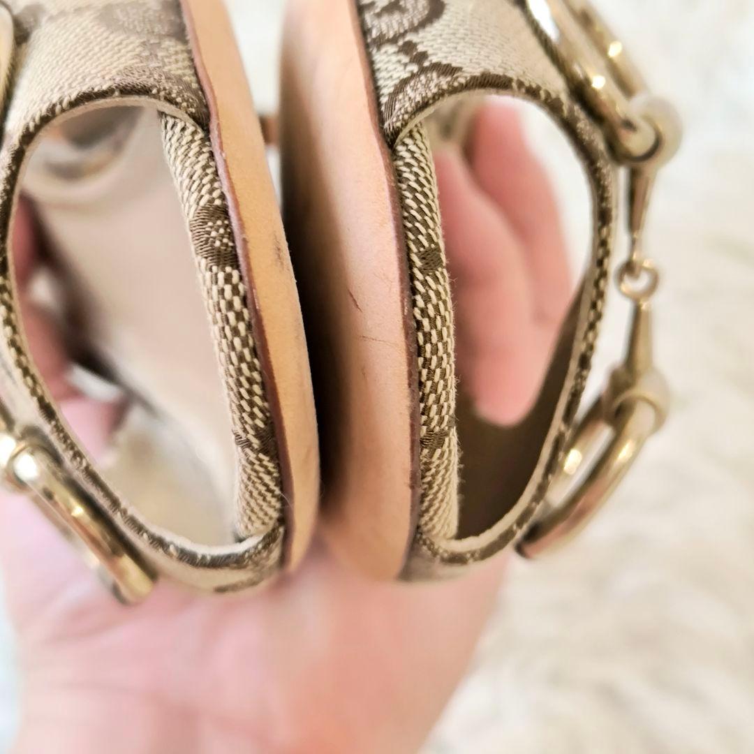 【美品】GUCCI グッチ GG キャンバス ホースビット ミュール サンダル