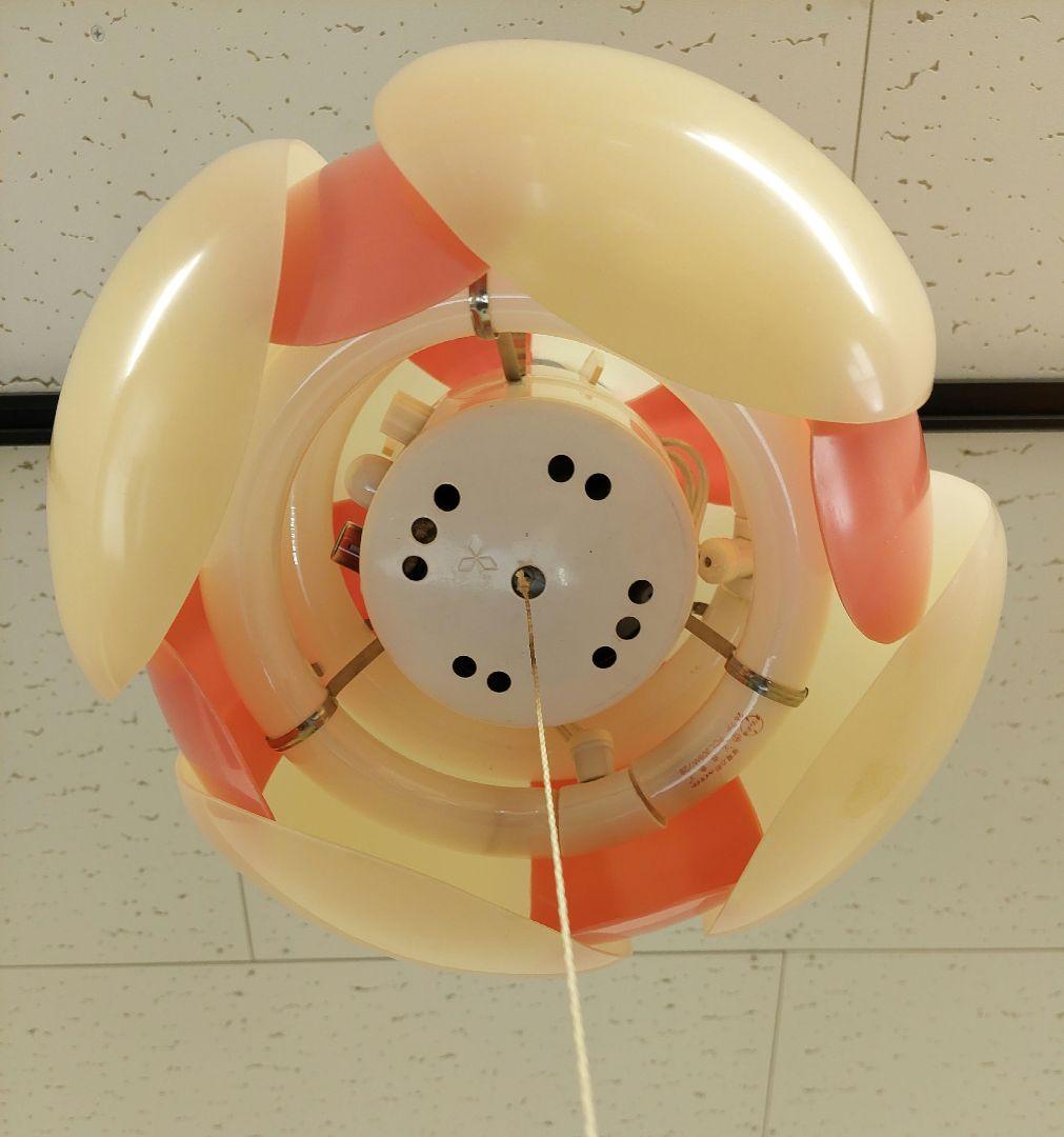 昭和レトロ チューリップライト ペンダントライト 2灯式蛍光灯 ピンク