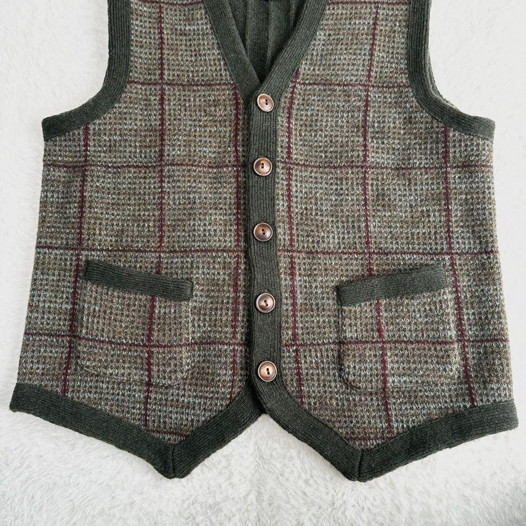 現行 美品✨ポロラルフローレン ウィンドーペーン ウール セーター ベスト QR