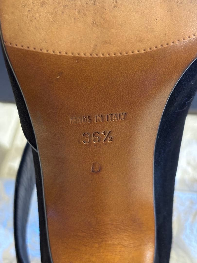 #美品Dior ブラック スエード ミュール ヒールパンプス#23.5cm