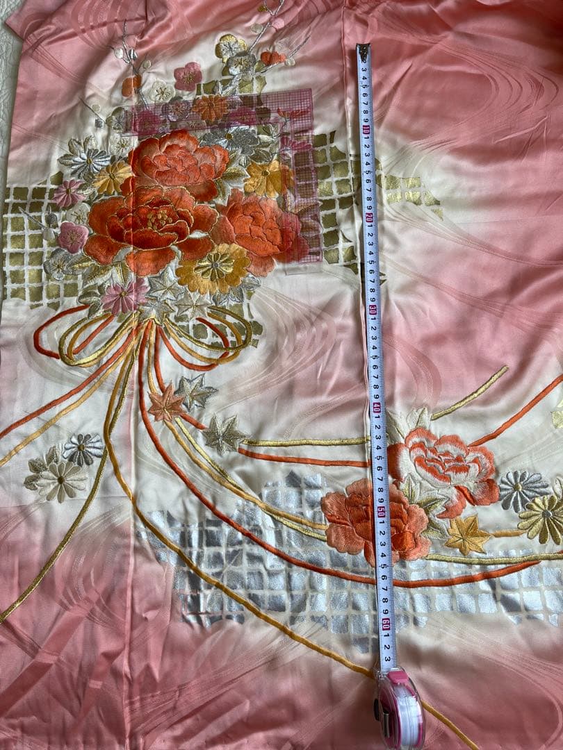 オーダー受付中❣️正絹本格お仕立てお振袖、撮影用お引き摺り大振り袖