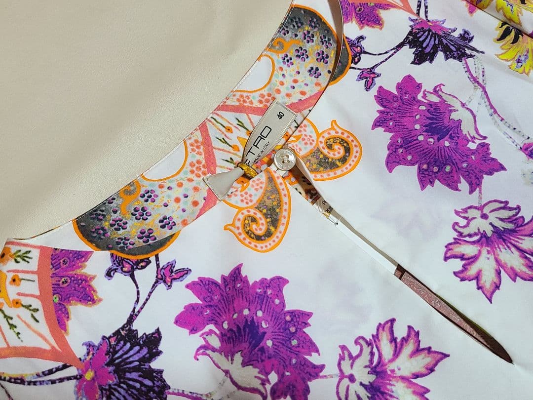 ETRO エトロ 未使用品 花柄 半袖 ひざ丈ワンピース サイズ40 M