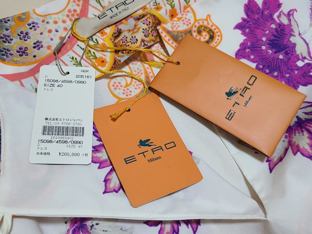 ETRO エトロ 未使用品 花柄 半袖 ひざ丈ワンピース サイズ40 M