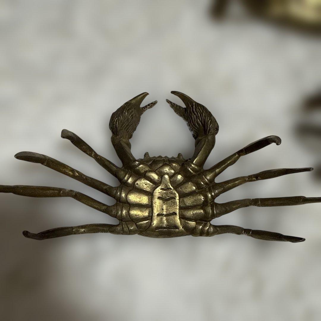 真鍮 蟹 置物 セット