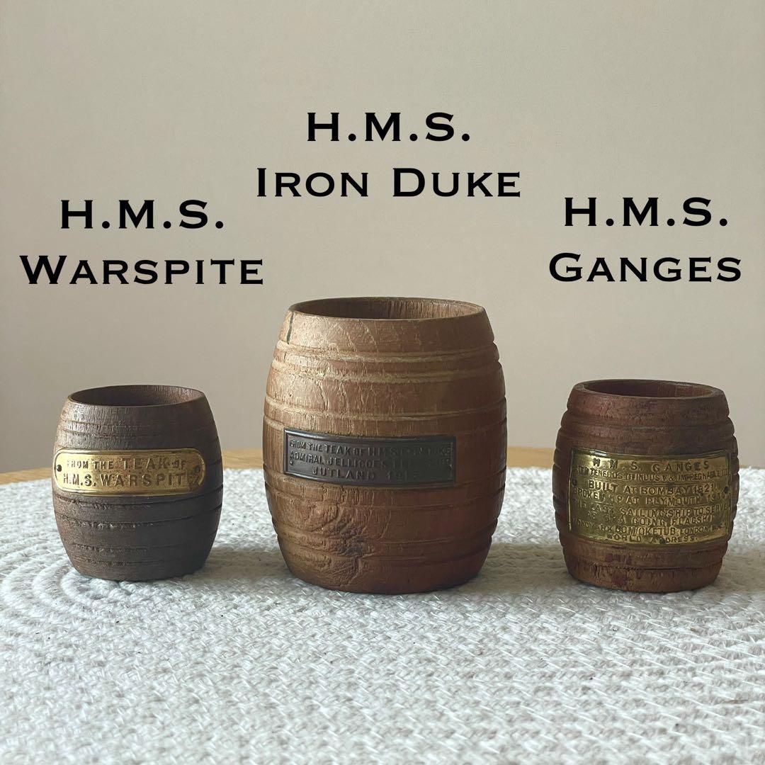 イギリス海軍 戦艦 ウォースパイト ガンジス 他 楊枝入れ 小物入れ チーク