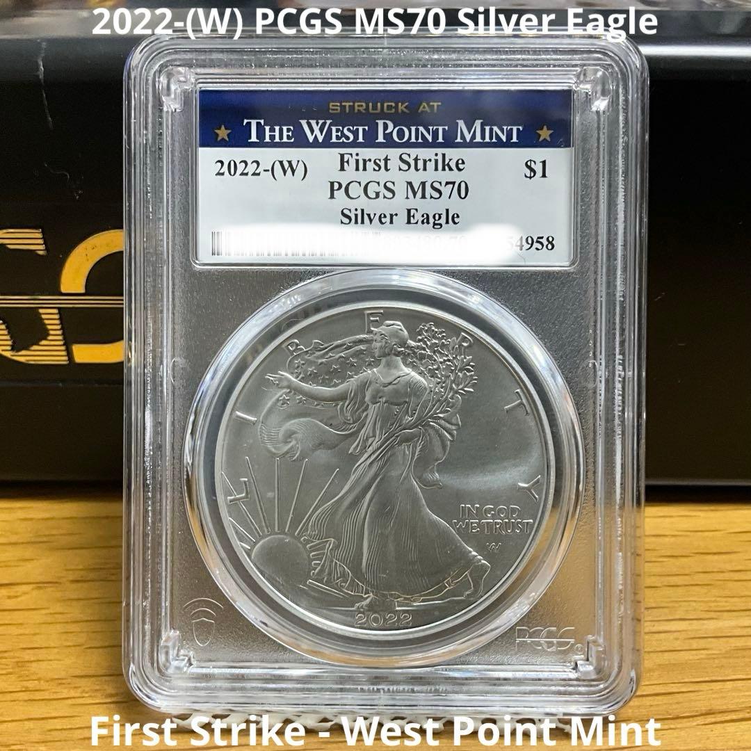 【新品】Silver Eagleイーグル銀貨2022-（W） PCGS MS70