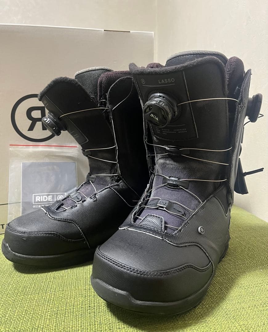 RIDE LASSO 26 スノーボードブーツ 黒 ワイヤー新品交換済 予備付き