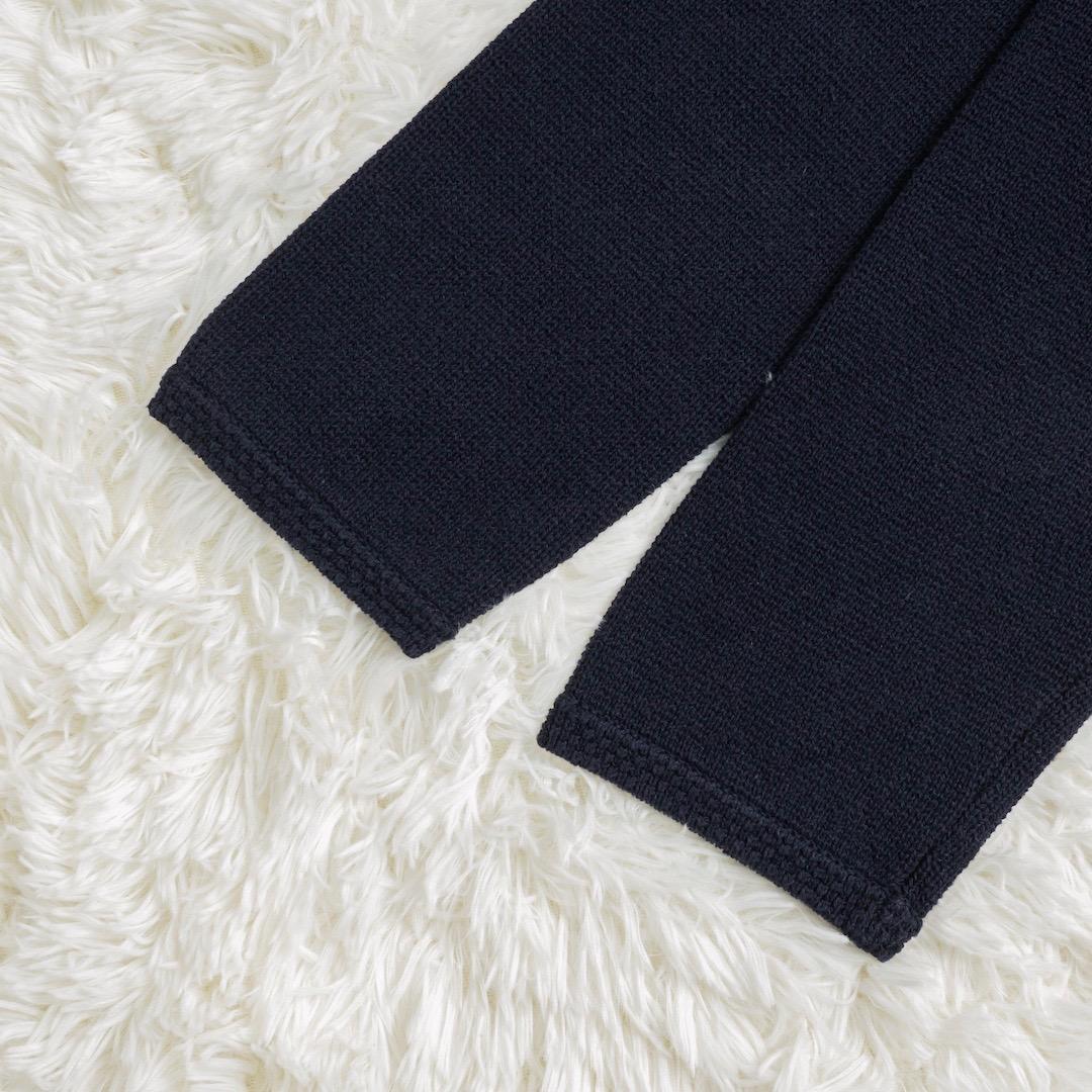 美品 MACPHEE ハーフミラノリブ クロップドカーディガン ネイビー