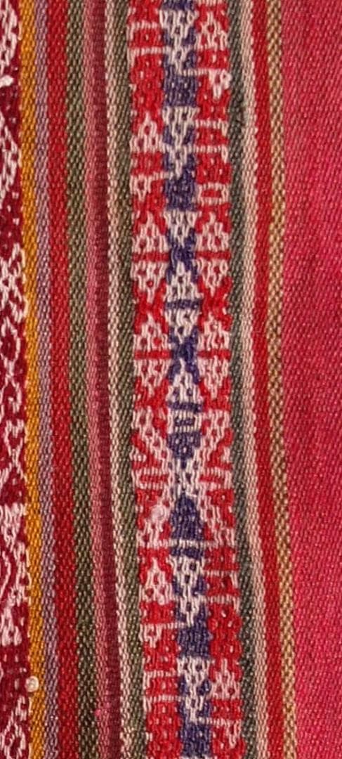 クスコ大聖堂前で入手、スーユなどインカ伝統モチーフ織り込みビンテージ・ショール