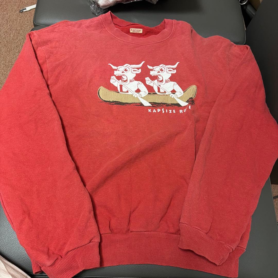 KAPITAL【キャピタル】裏毛クルースウェットトレーナー レッド