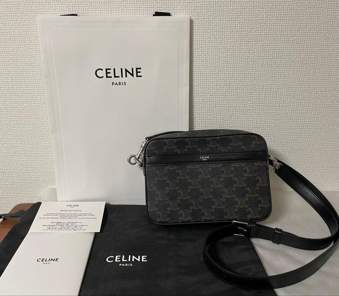 CELINE スモールメッセンジャーバッグ トリオンフキャンバス&カーフスキン