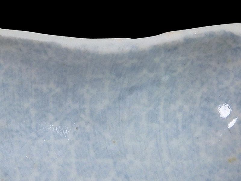 古伊万里　染付　型刷印判　幾何学文様の図　変形皿　江戸期　E649AS-CTm