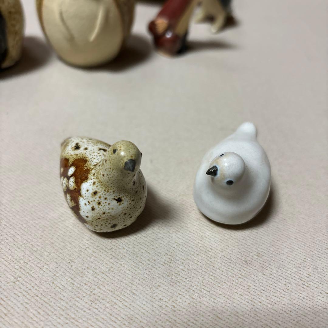 陶芸作家さん　ハリネズミお茶碗と一輪挿し、動物オブジェなど