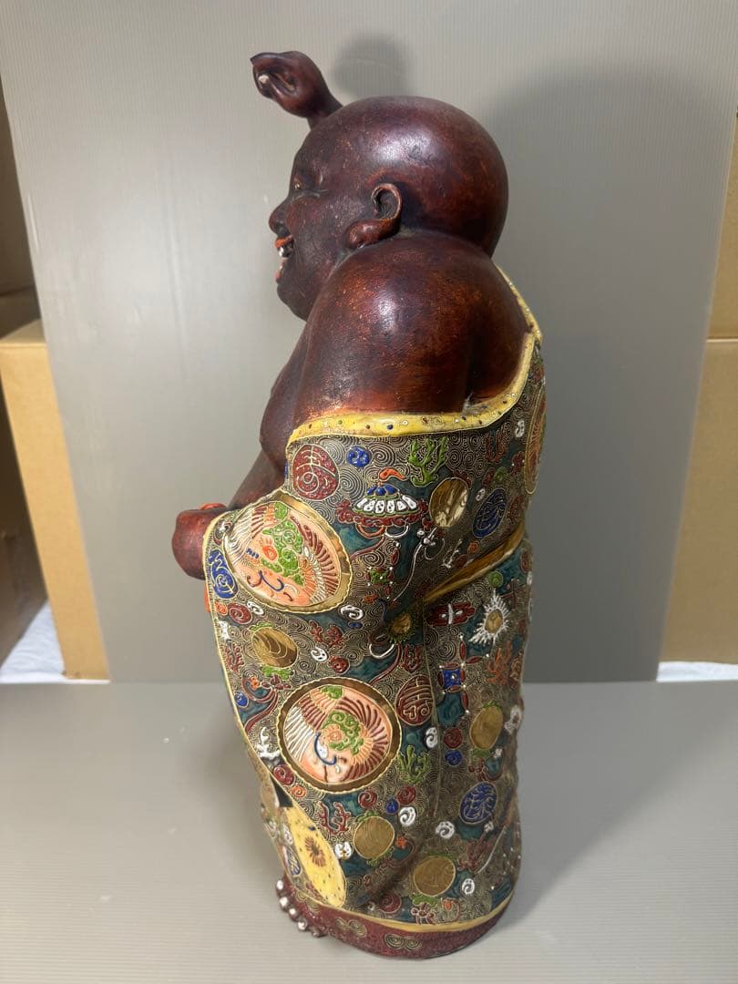 2306 九谷焼　布袋　縁起物 七福神 置物 特大　高60cm  神仏物 時代物