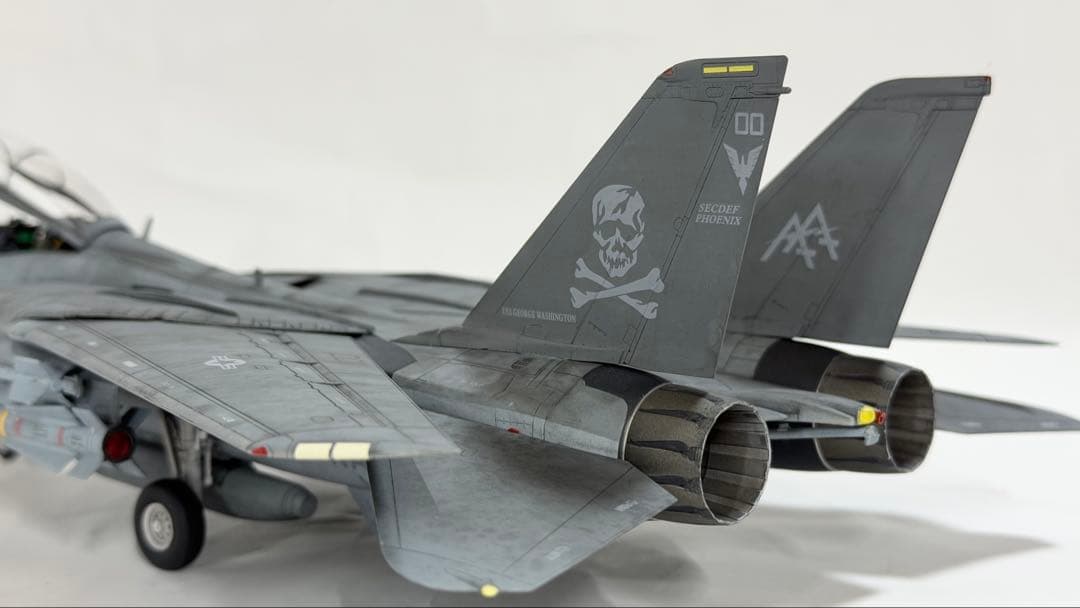タミヤ 1/48 ジョリーロジャース仕様F-14D トムキャット 完成品