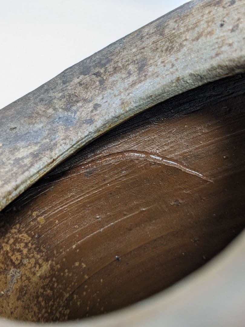 竹子窯 西川政彦 備前焼 窯変旅枕三角花入 花器 花瓶 フラワーベース 置物