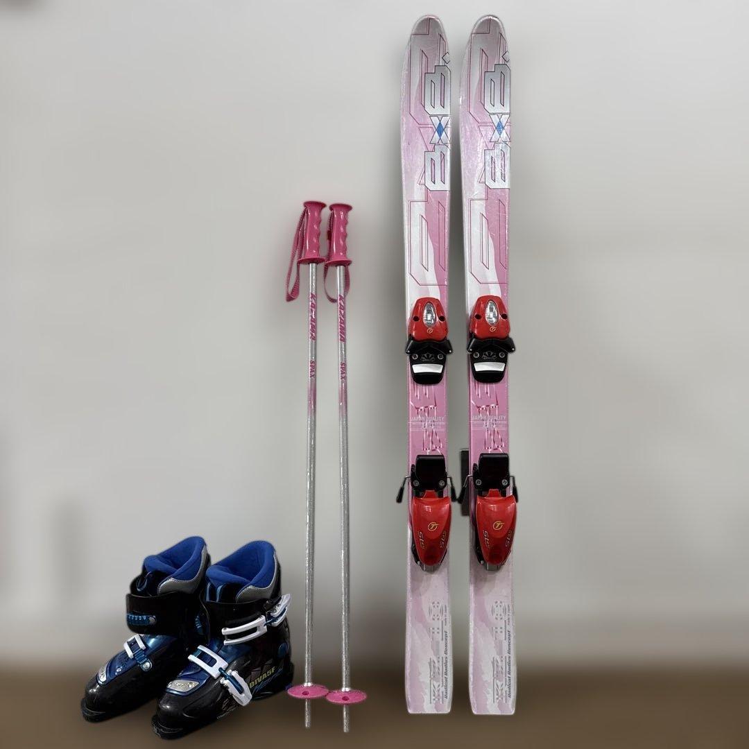 スキー3点セット スキー板110cm　ブーツ20cm　ストック80cm 女の子