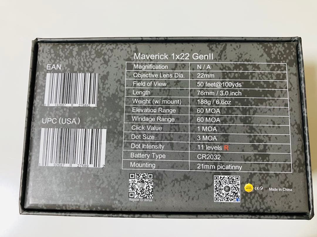 Vector Optics Maverick 1x22 GENⅡ マウントセット