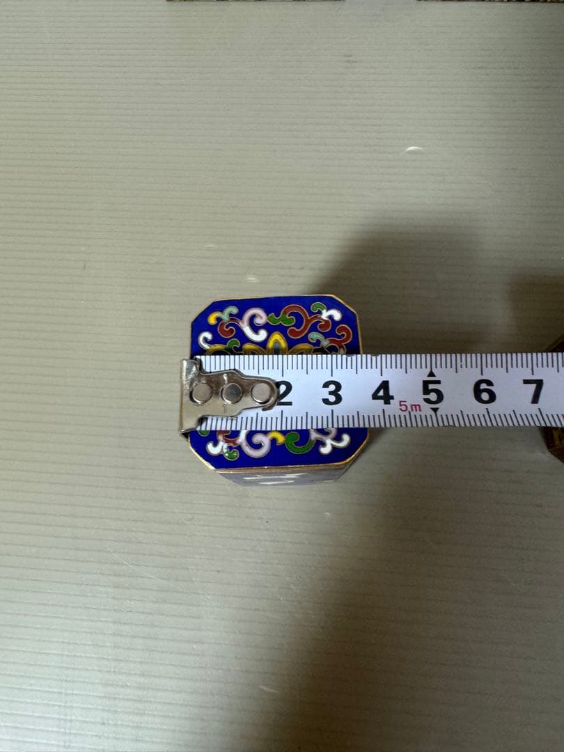 2161 七宝焼　景泰藍　鶴文　小物入れ　2客