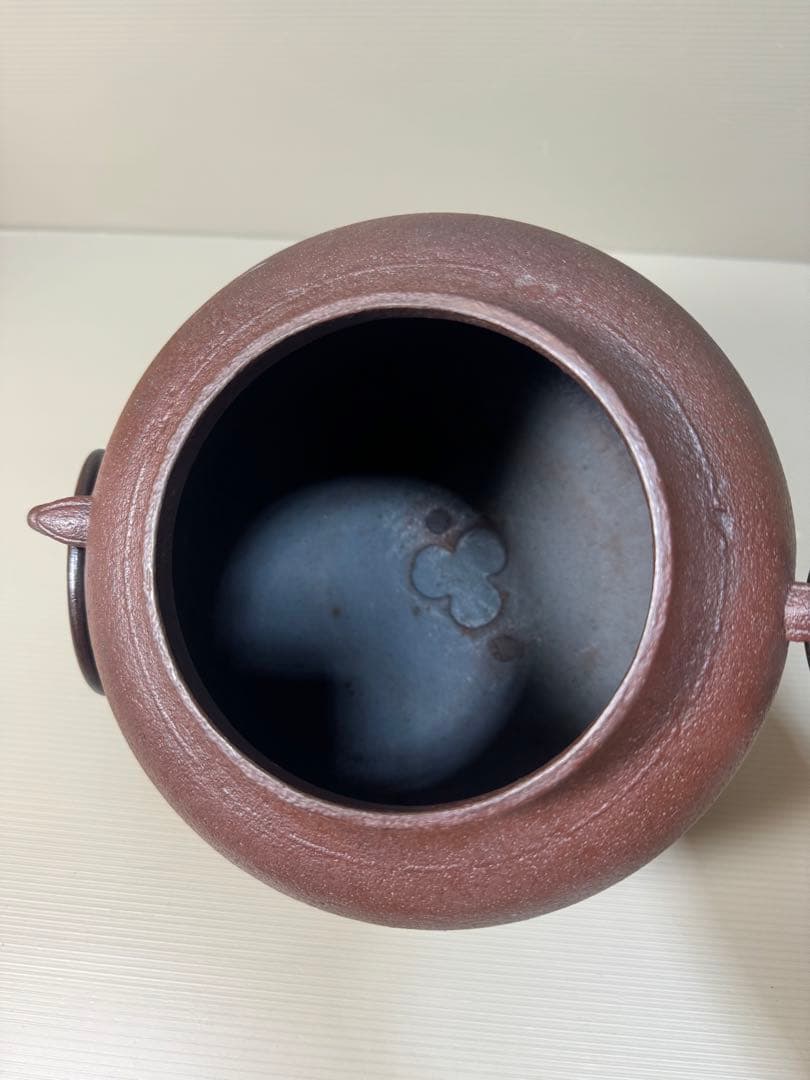 2248 茶道具 人間国宝 釜師 高橋敬典作 真形羽釜 鐶付