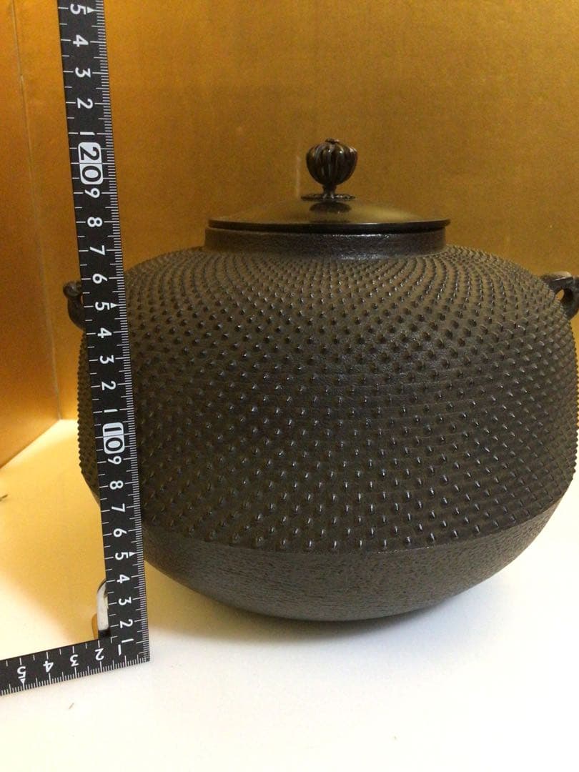 茶道具 敬典 霰 釜 共箱付き