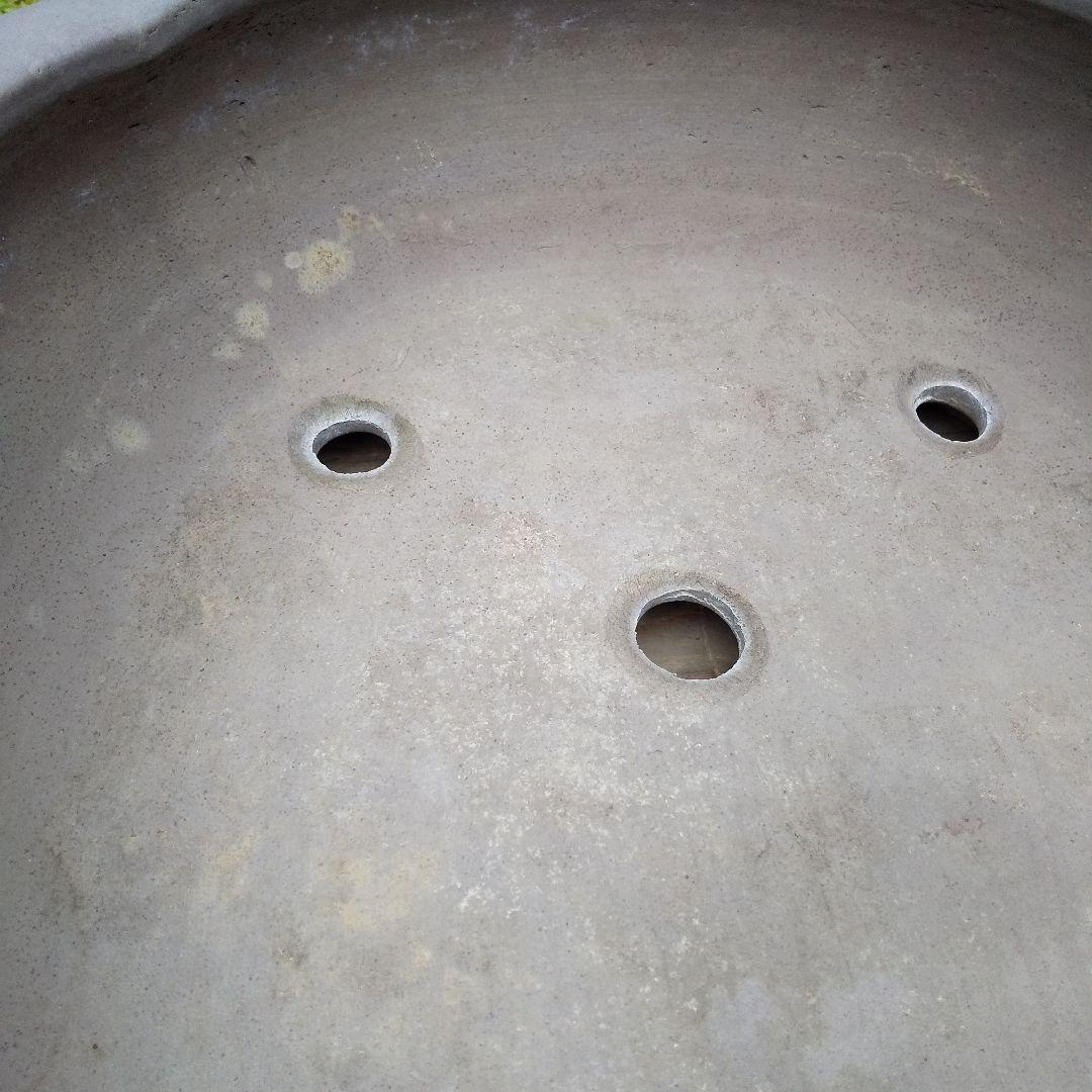 常滑焼 盆栽鉢 松柏類 大品『松下陶園』泥鉢 泥物 外縁 小判 隅入 袋形 切足