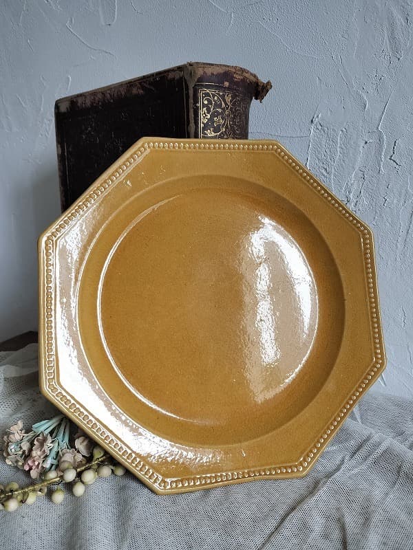 フランス アンティーク ピション オクトゴナル 陶器 皿