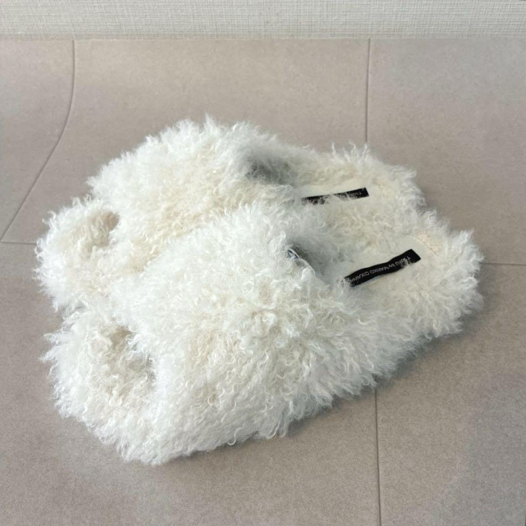 新品 ツルバイマリコオイカワ♡Hope ボリュームファー フラットサンダル 38