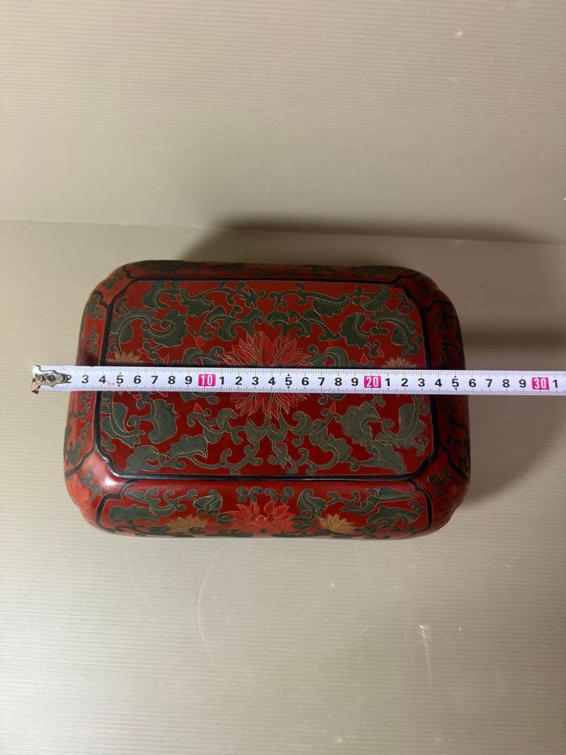 2925 時代　唐物　花文　四方　蓋物　菓子器