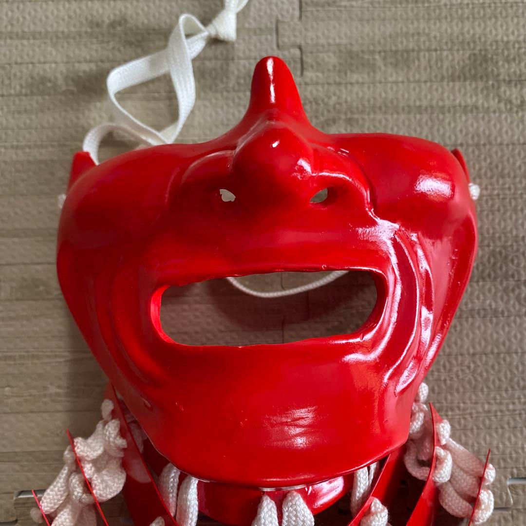 【着用可能】手作り　武具　鎧兜　甲冑　等身大　半頬　面頬　mempo 兜