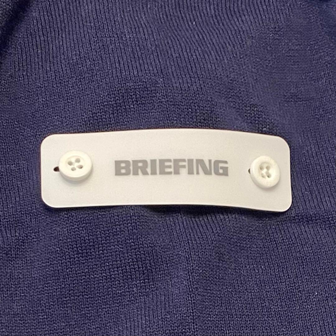 BRIEFING シルクカシミヤ・クルーネックニット　ネイビー