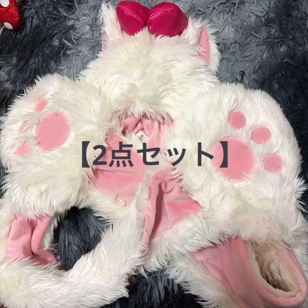 【2点セット】マリー マリーちゃん ファンキャップ マフラーキャップ ディズニー