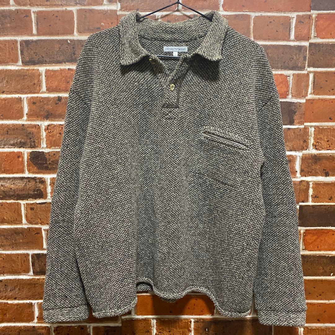 トップス 1990S EMPORIO ARMANI TEXTURED KNIT POLO