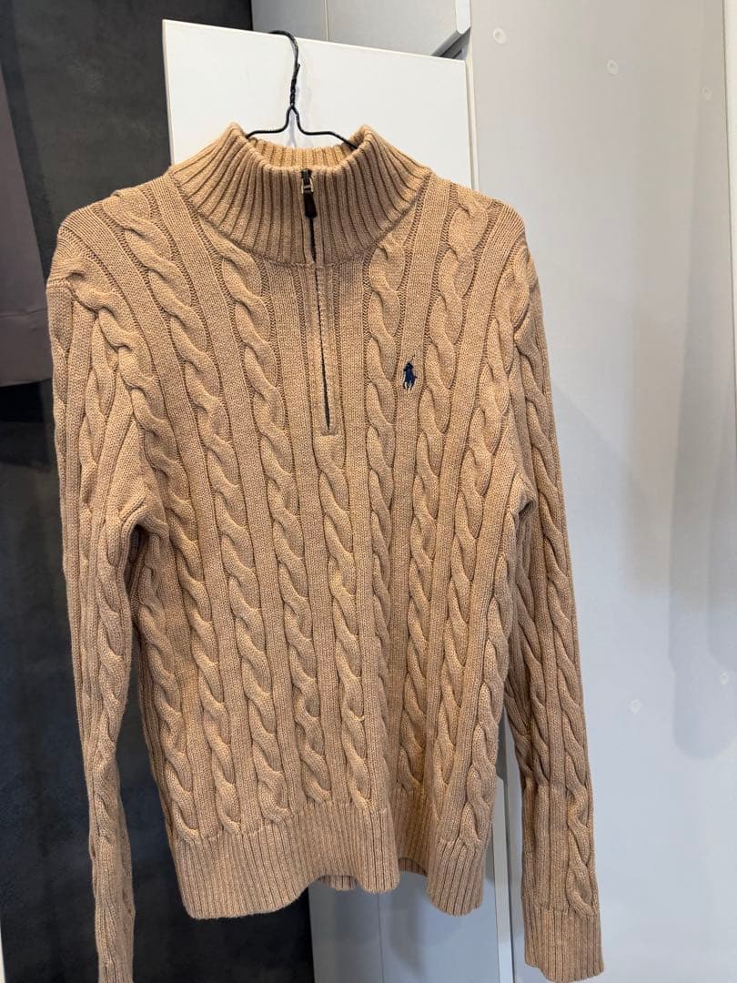 Polo Ralph Lauren ベージュ ニット　ハーフジップ