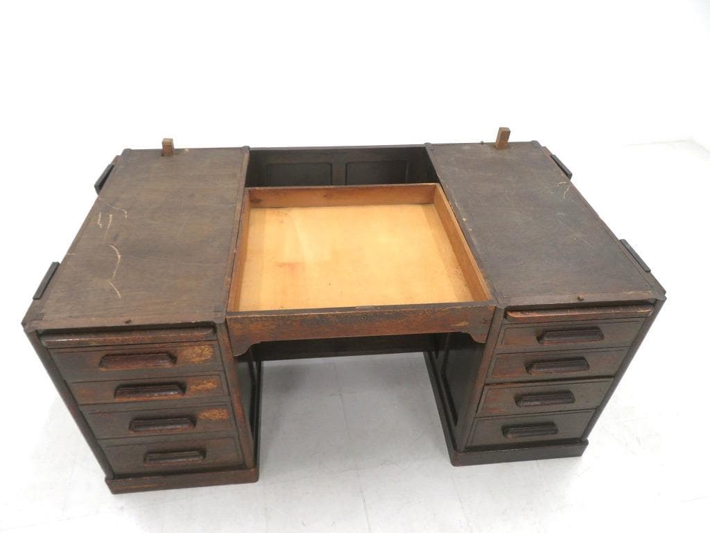 日本の古い　　書斎机　両袖机　和モダン　和製　アンティーク　店舗什器　カフェ