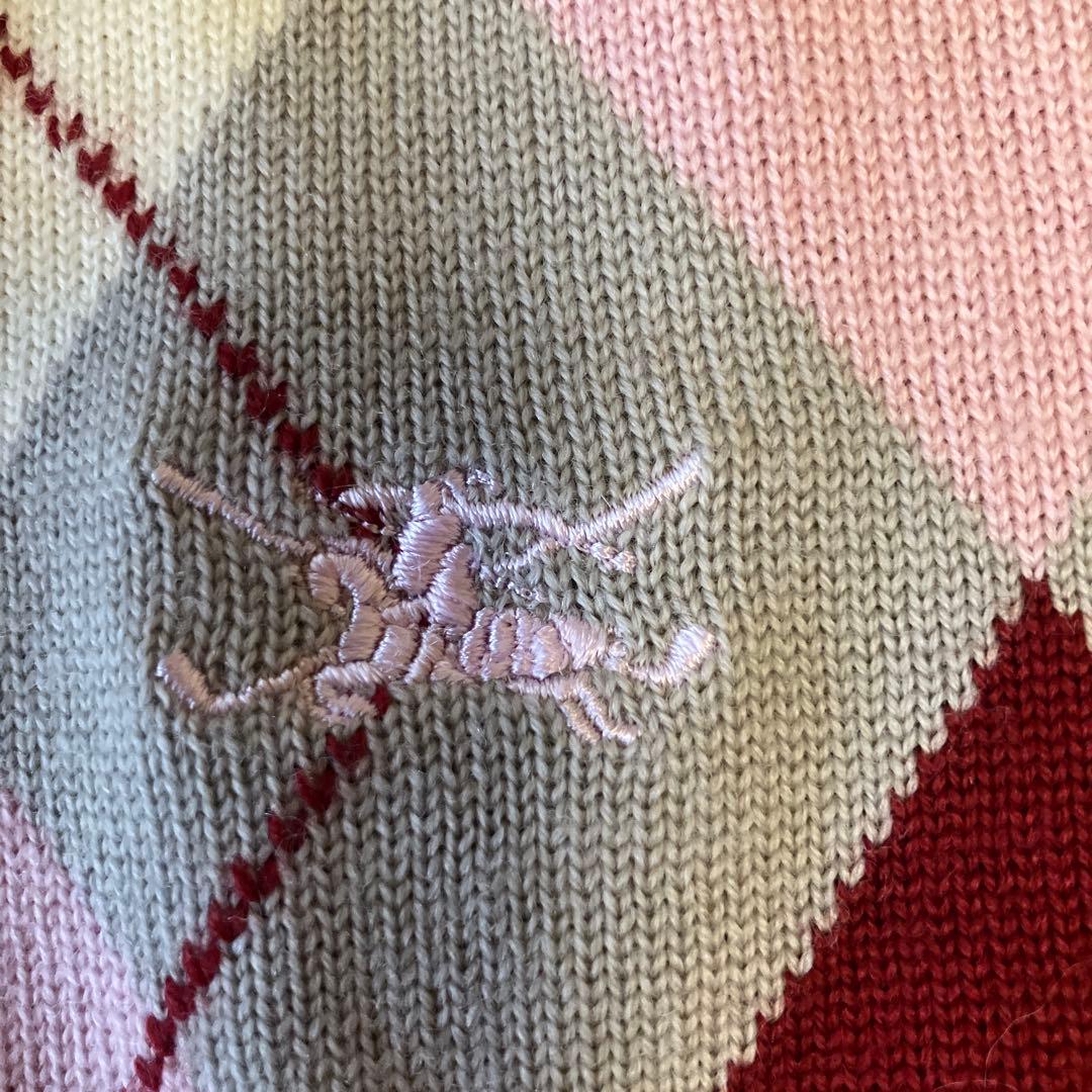 美品Burberry Golf ダイヤモンドパターン ウール100%セーター M