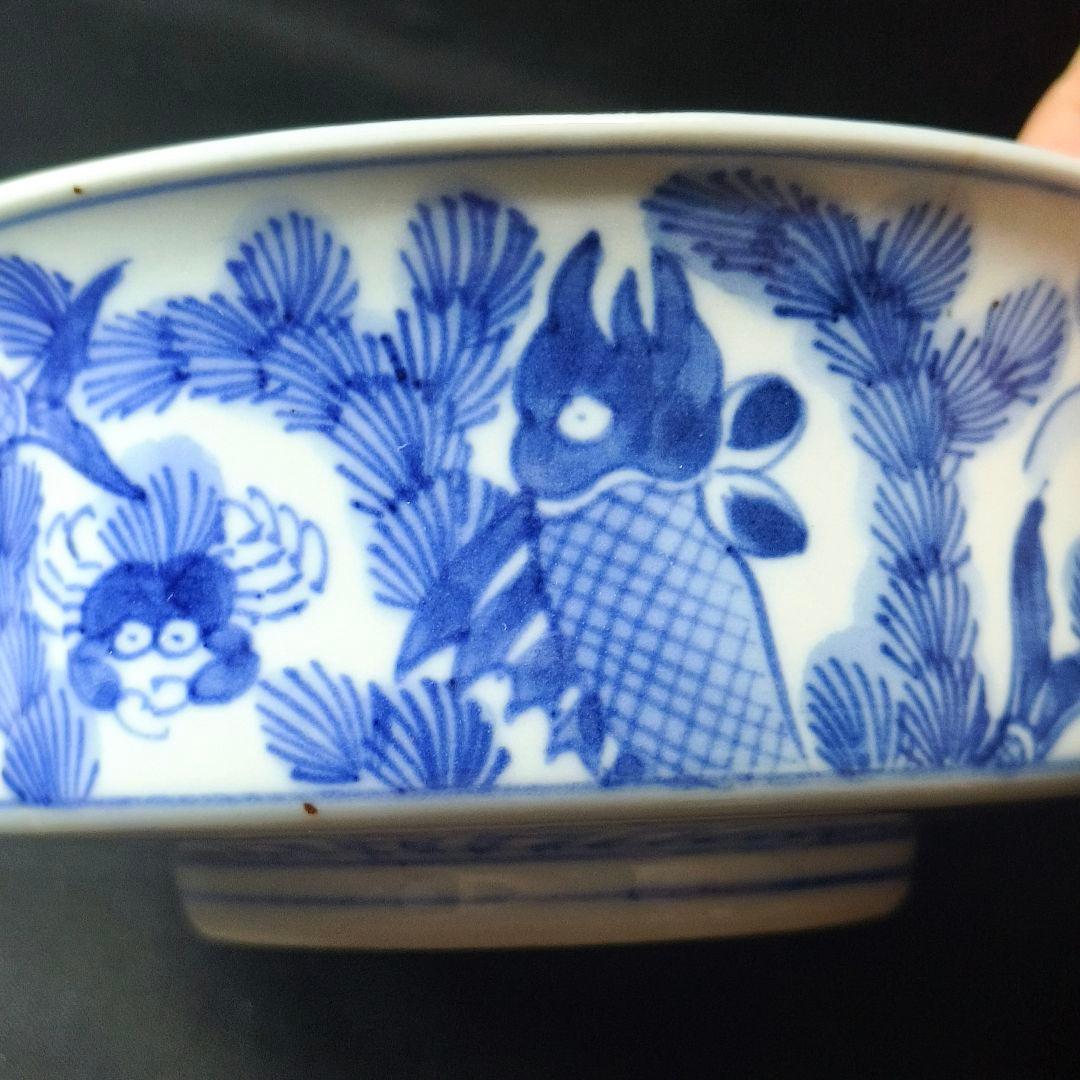 大明嘉慶年製 染付お碗 手描き龍魚文 中国骨董 古美術 アンティーク 蒐集家放出