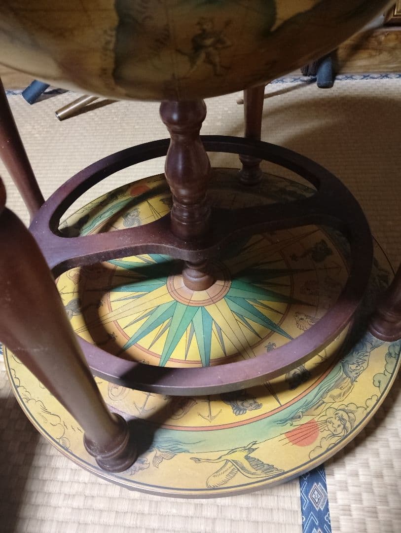 木製古地図風地球儀