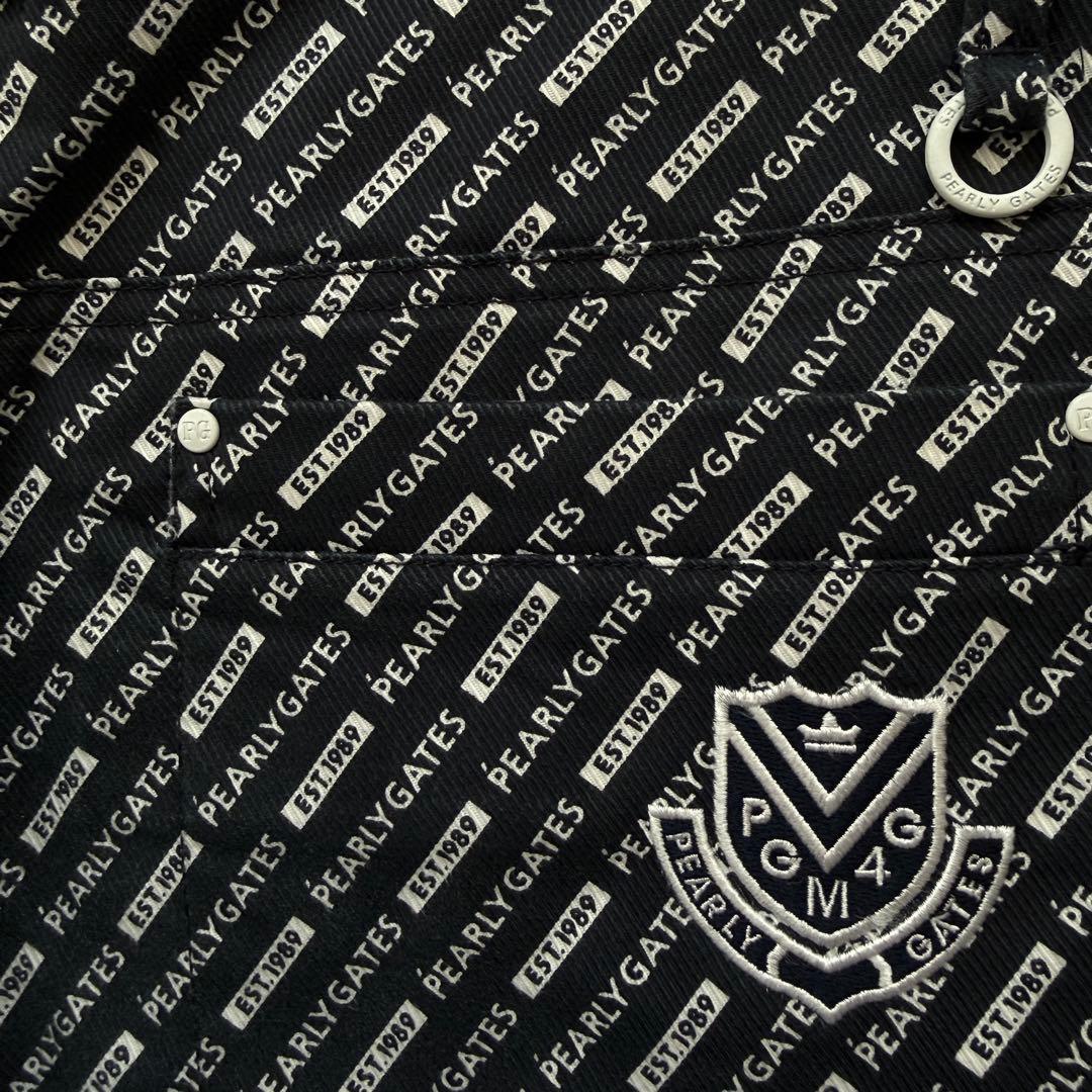 パーリーゲイツ　パンツ　総柄　紺　ネイビー　S〜M相当　コットン素材　生地厚　3