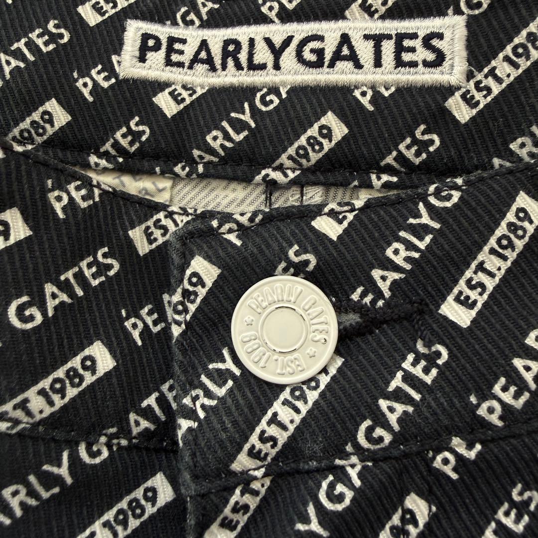 パーリーゲイツ　パンツ　総柄　紺　ネイビー　S〜M相当　コットン素材　生地厚　3