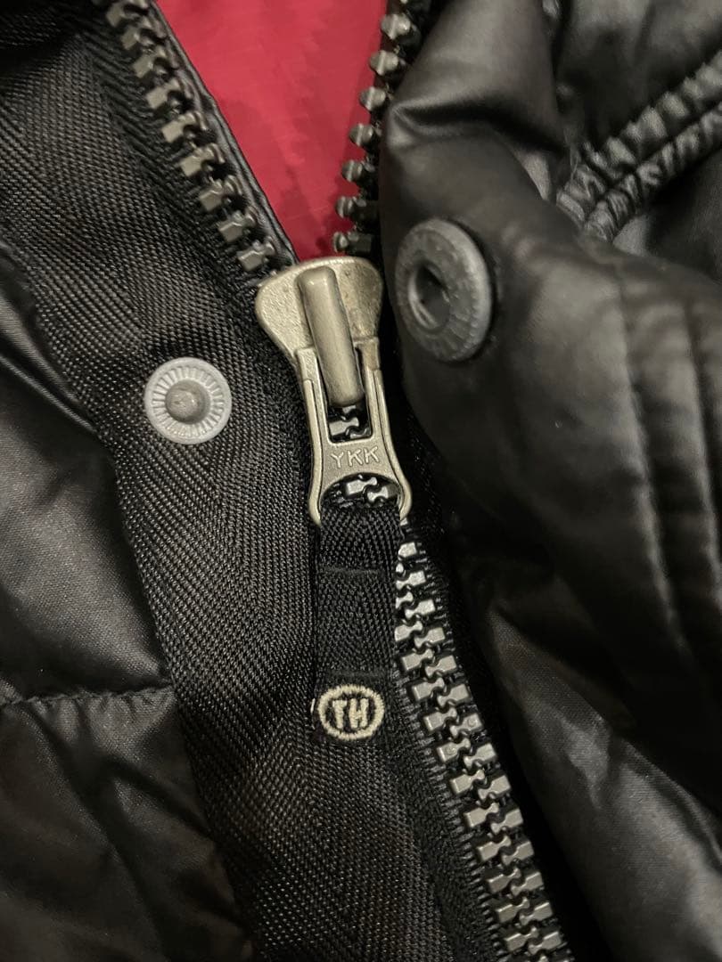 【極暖・肉厚】トミーヒルフィガー ダウンジャケット L 黒 90s 裏地デザイン