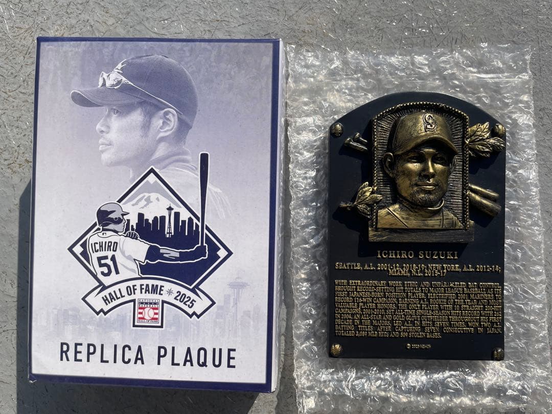 イチロー 殿堂入り2025年記念レプリカプレートIchiro マリナーズ　MLB