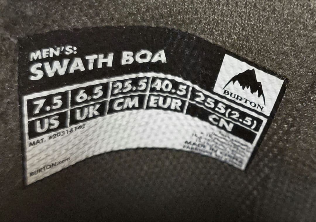 24時間以内発送　BURTON　SWATH BOA 25.5cm　スノボブーツ