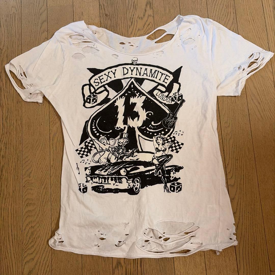 SEXY DYNAMITE ダメージ加工Tシャツ