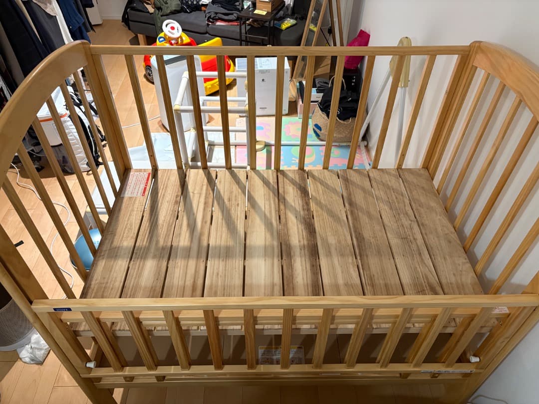 カトージ KATOJI 木製ベビーベッド キャスター付き