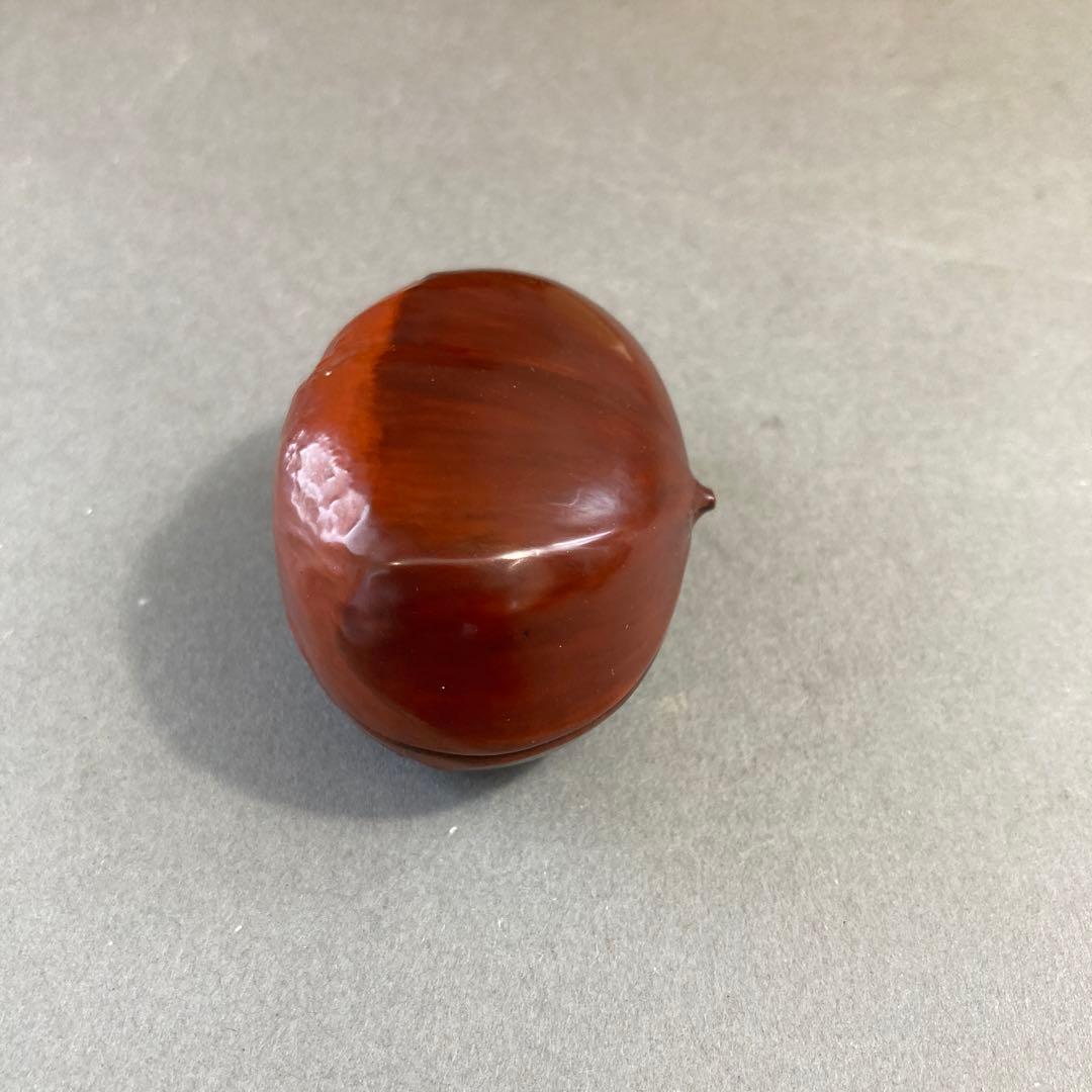 茶道具　乾漆　栗香合　畦地粒俵　造　内側全面金箔貼り　共箱　S73KG