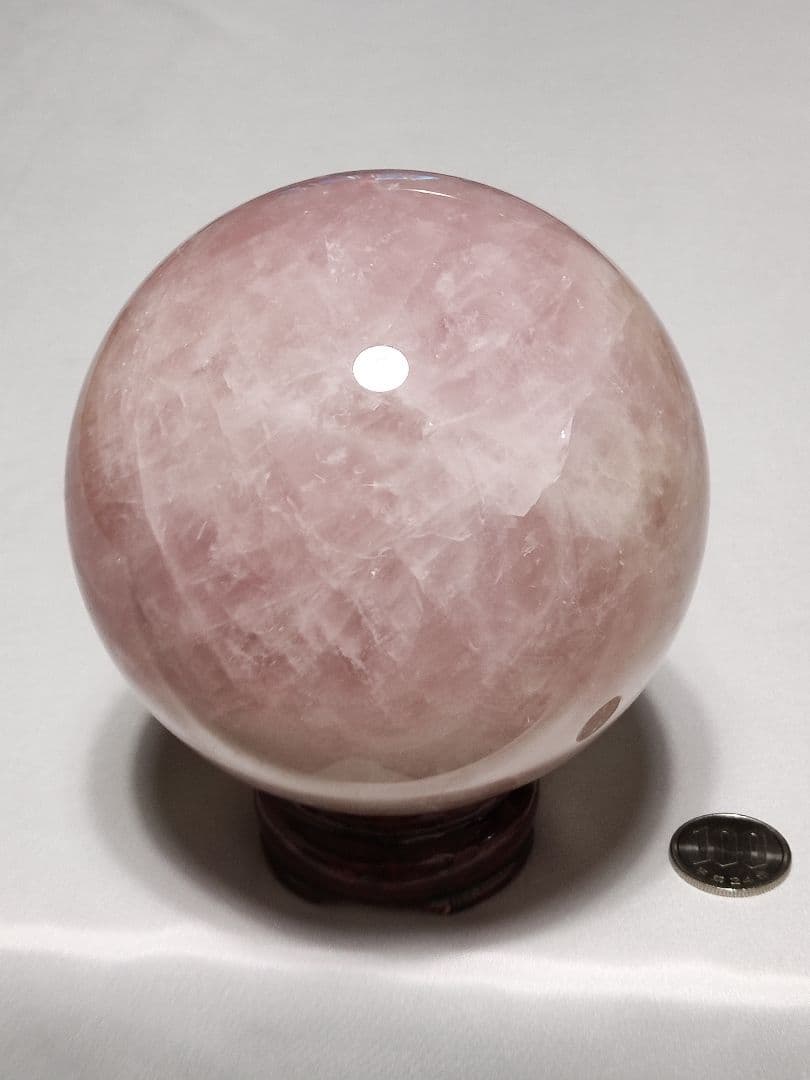 パワーストーン　天然石　ローズクォーツ　丸玉　直径10cm　No.375