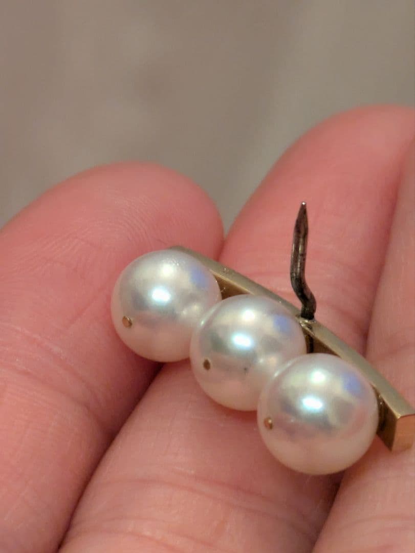 K18 真珠 3つのブローチ